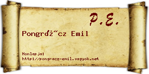 Pongrácz Emil névjegykártya